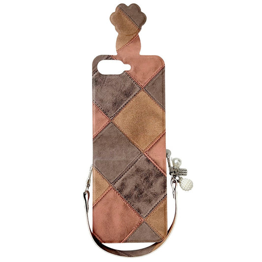 For Samsung Galaxy Z Flip7 FE 5G / Z Flip6 5G Case Retro Rhombus Cat Claw Clasp PU + PC Phone Cover with Strap - Dark Brown