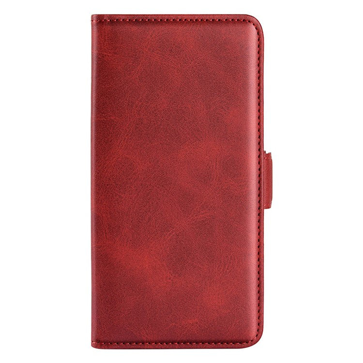 For Motorola Edge 30 Neo 5G / Edge 30 Lite Calf Texture PU Leather Phone Case Stand Function Flip Wallet Cover with Dual Magnetic Clasp - Red