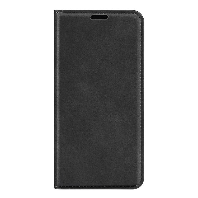 For Motorola Edge 30 Neo 5G / Edge 30 Lite Skin-touch PU Leather Flip Wallet Cover Stand Magnetic Absorption Shockproof Phone Case - Black