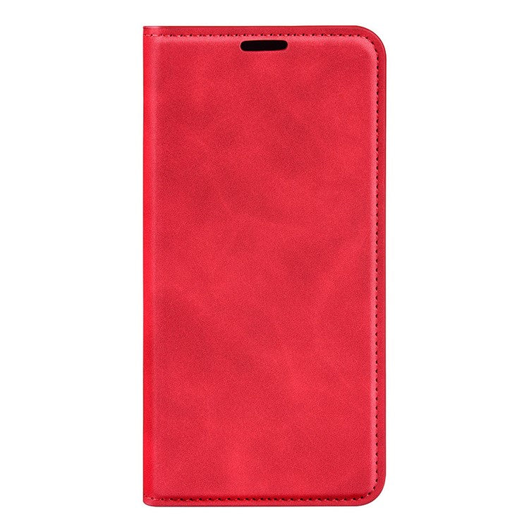 For Motorola Edge 30 Neo 5G / Edge 30 Lite Skin-touch PU Leather Flip Wallet Cover Stand Magnetic Absorption Shockproof Phone Case - Red