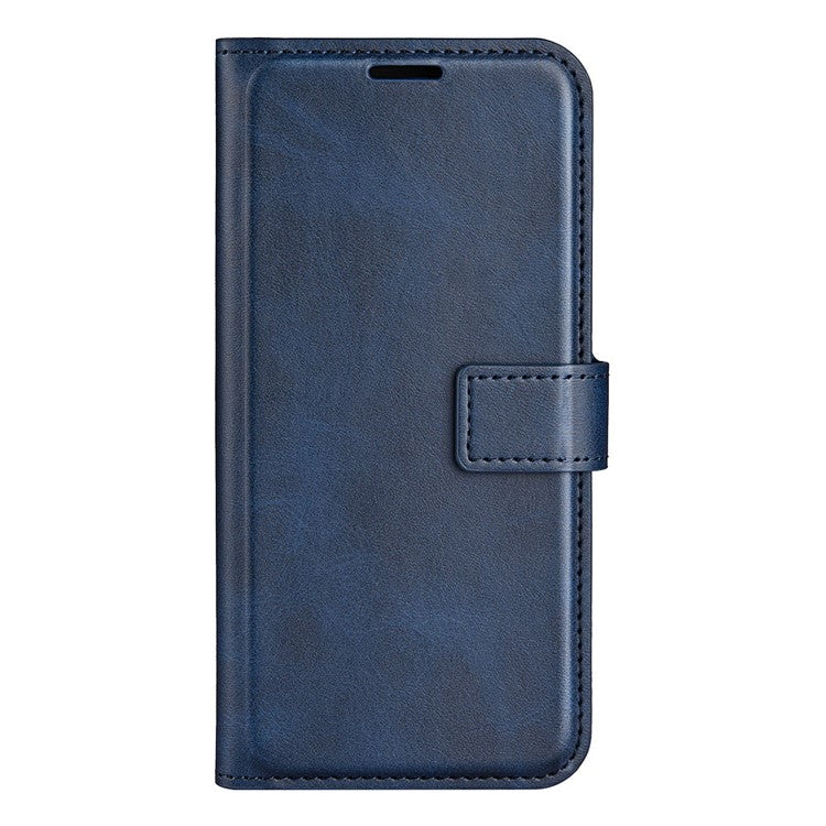 For Motorola Edge 30 Neo 5G / Edge 30 Lite Calf Textured PU Leather Flip Phone Case Square Magnetic Clasp Stand Wallet Shockproof Folio Cover  - Blue