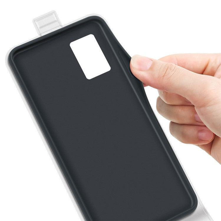 For Motorola Edge 30 Neo 5G / Edge 30 Lite PU Leather Vertical Flip Phone Case Crazy Horse Texture Card Holder Dual Magnetic Clasp Protective Cover - White