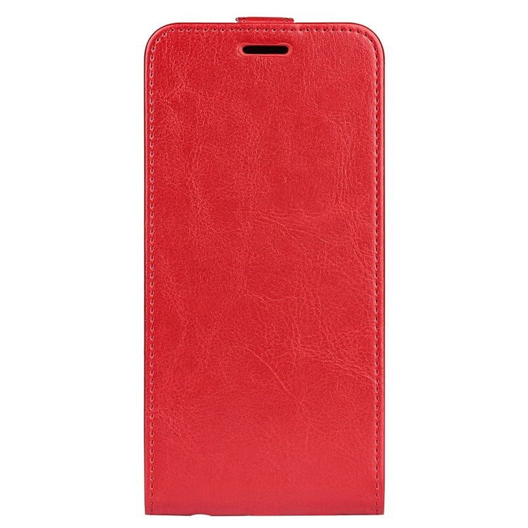 For Motorola Edge 30 Neo 5G / Edge 30 Lite PU Leather Vertical Flip Phone Case Crazy Horse Texture Card Holder Dual Magnetic Clasp Protective Cover - Red