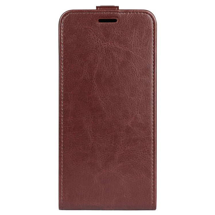 For Motorola Edge 30 Neo 5G / Edge 30 Lite PU Leather Vertical Flip Phone Case Crazy Horse Texture Card Holder Dual Magnetic Clasp Protective Cover - Brown