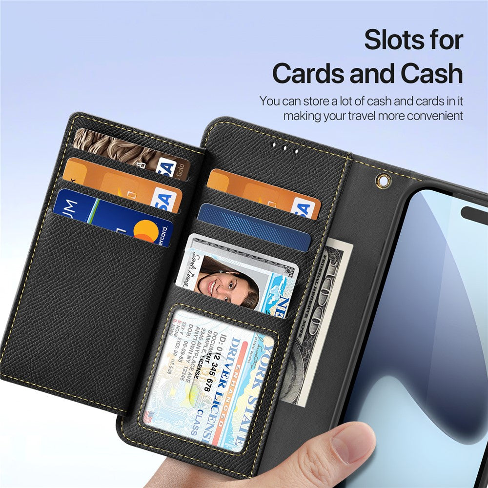 For iPhone 17 Pro Max Case DUX DUCIS Lawa Series Detachable Magnetic Cowhide Leather Cover Zipper Wallet - Black