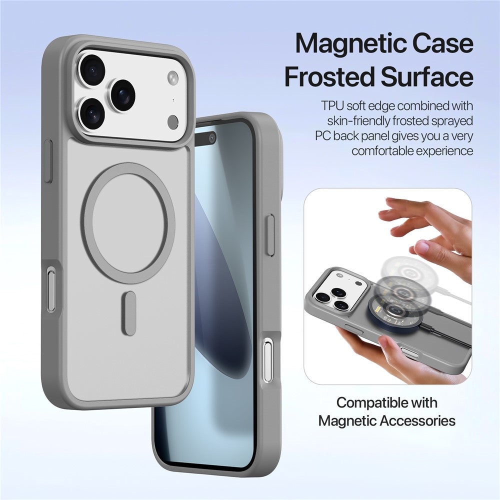 For iPhone 17 Pro Max Case DUX DUCIS Lawa Series Detachable Magnetic Cowhide Leather Cover Zipper Wallet - Grey