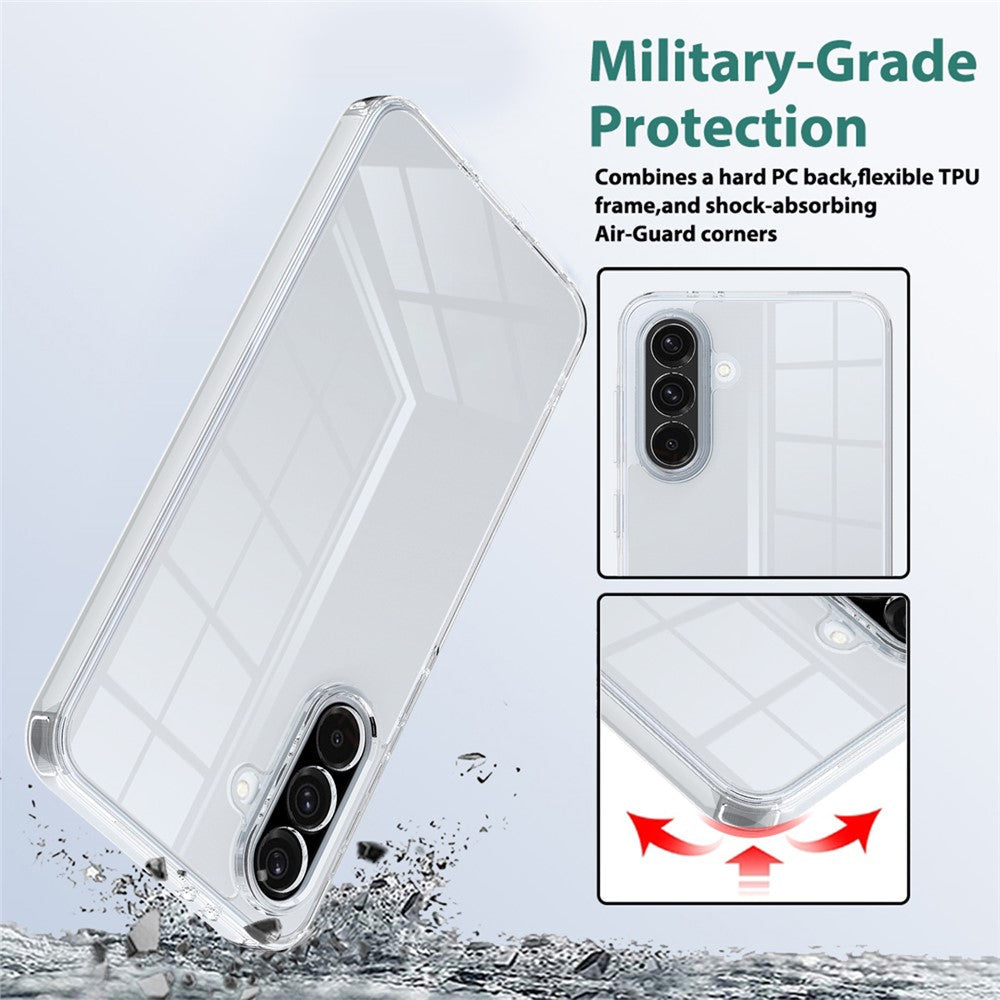 For Samsung Galaxy A17 5G Clear Phone Case TPU+Acrylic Shockproof Phone Back Cover - Clear