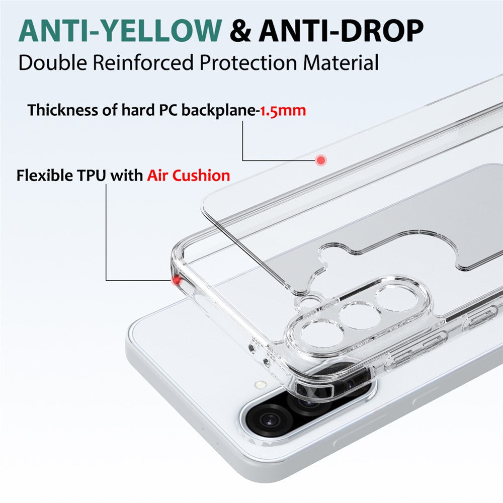 For Samsung Galaxy A17 5G Clear Phone Case TPU+Acrylic Shockproof Phone Back Cover - Clear