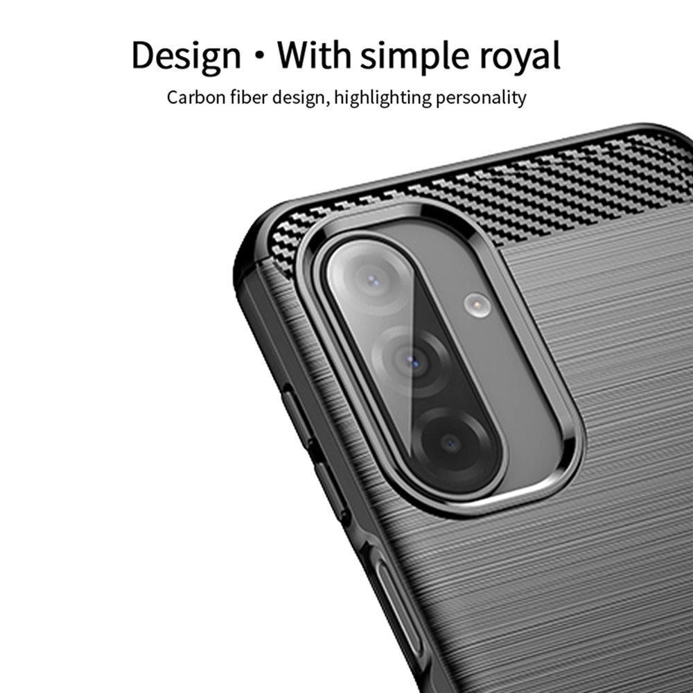 For Samsung Galaxy A17 5G Back Cover MOFI Brushed Texture Carbon Fiber Soft TPU Case - Red