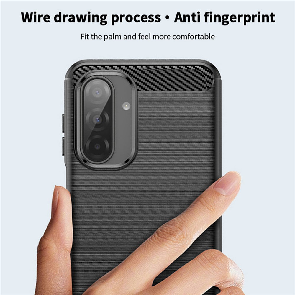 For Samsung Galaxy A17 5G Back Cover MOFI Brushed Texture Carbon Fiber Soft TPU Case - Red