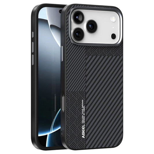 ABEEL For iPhone 17 Pro Max Case PC + TPU + Aluminum Alloy + PU Leather Phone Cover Compatible with MagSafe - Texture 1