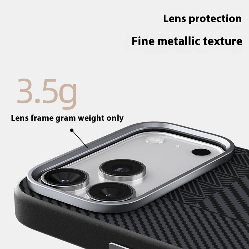 ABEEL For iPhone 17 Pro Max Case PC + TPU + Aluminum Alloy + PU Leather Phone Cover Compatible with MagSafe - Texture 1