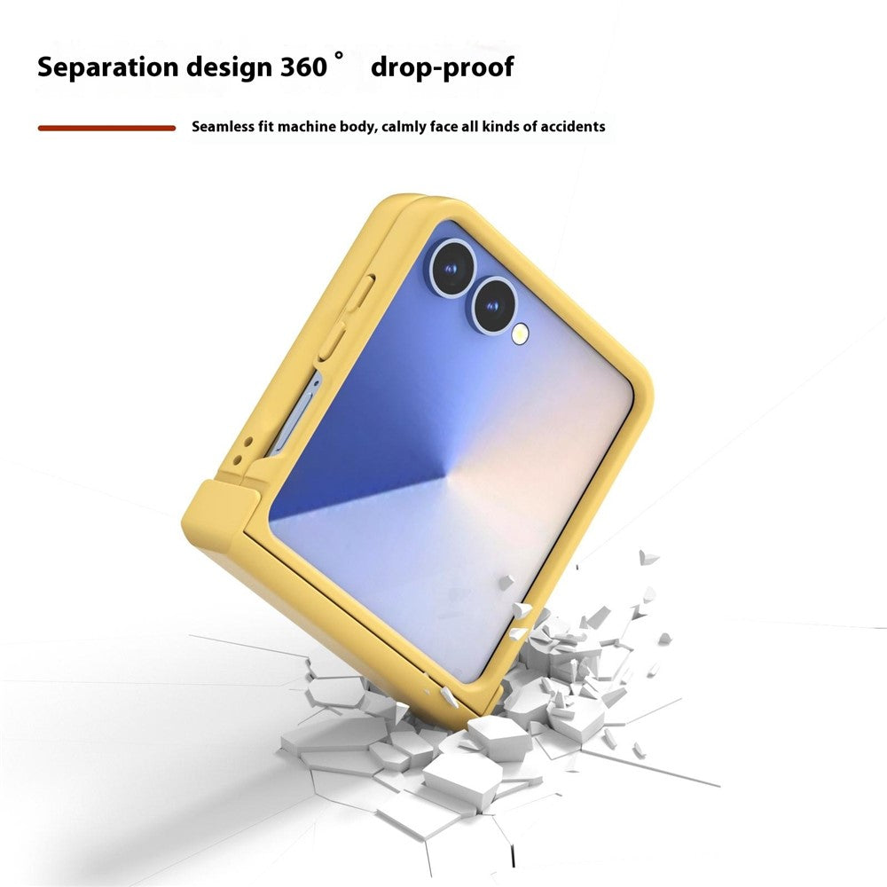 ABEEL For Samsung Galaxy Z Flip7 5G Case Skin Feel PC Phone Cover with Hinge Protection - Yellow
