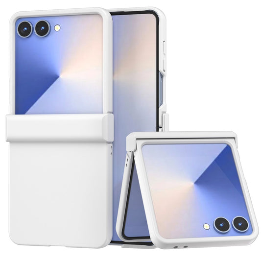 ABEEL For Samsung Galaxy Z Flip7 5G Case Skin Feel PC Phone Cover with Hinge Protection - White