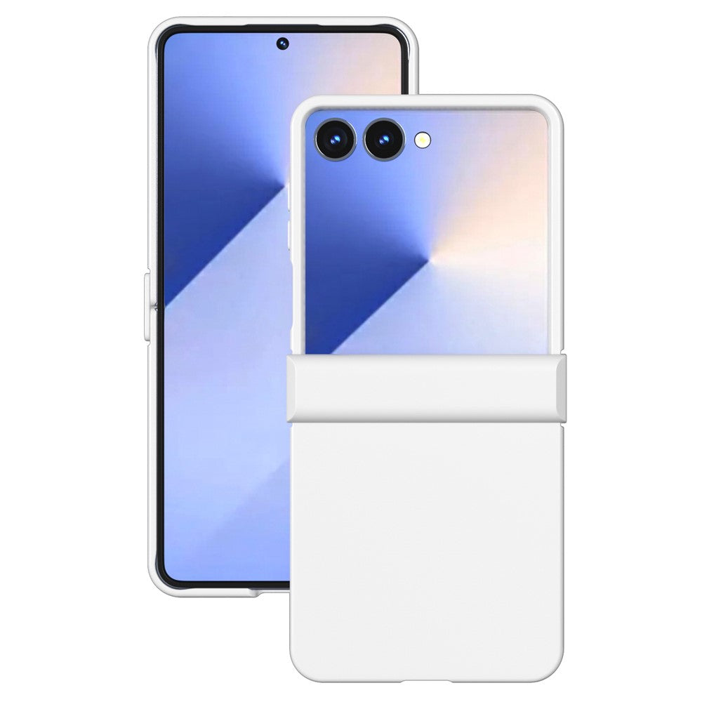 ABEEL For Samsung Galaxy Z Flip7 5G Case Skin Feel PC Phone Cover with Hinge Protection - White