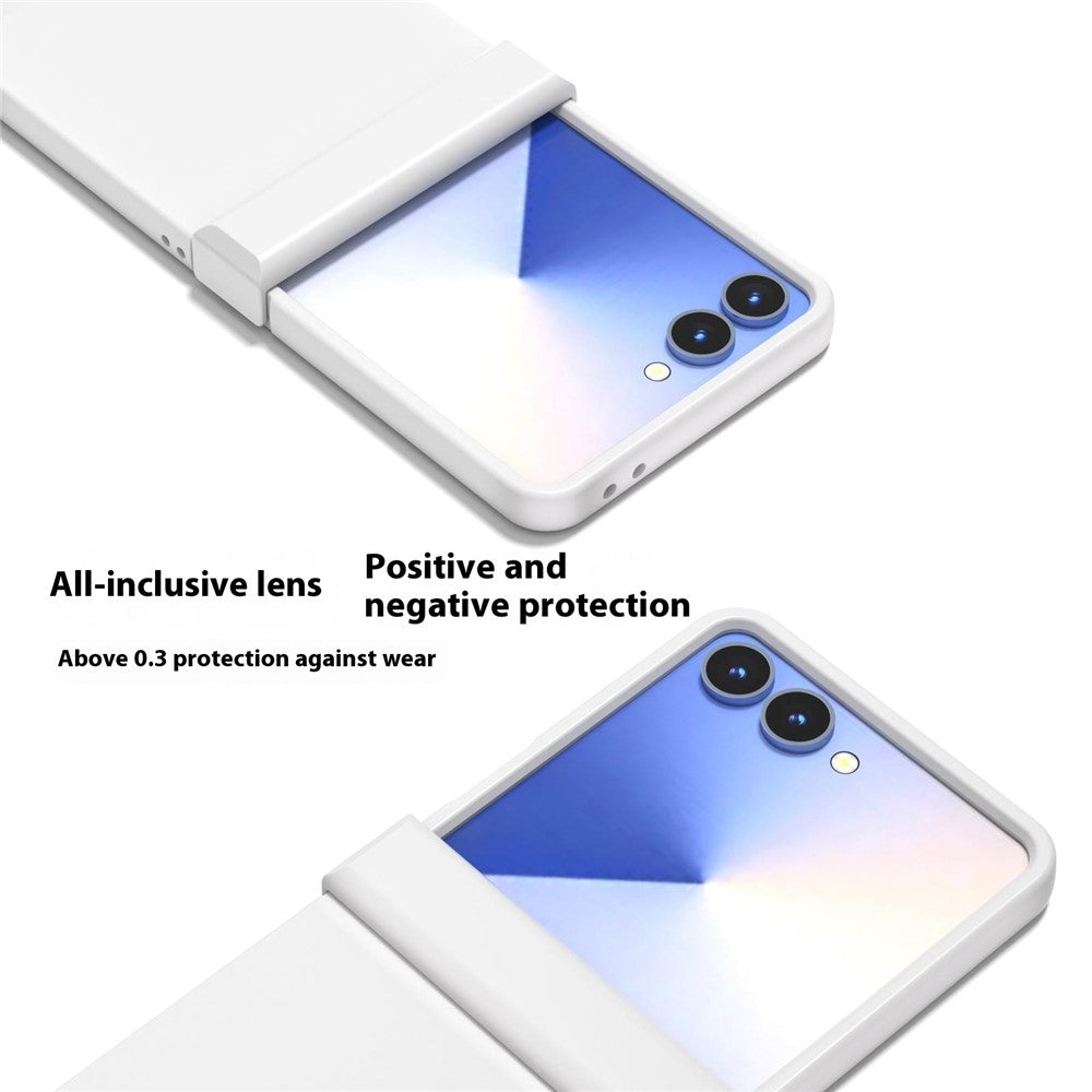 ABEEL For Samsung Galaxy Z Flip7 5G Case Skin Feel PC Phone Cover with Hinge Protection - White