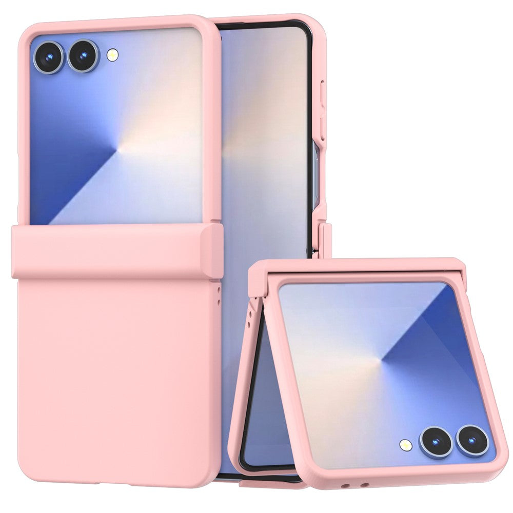 ABEEL For Samsung Galaxy Z Flip7 5G Case Skin Feel PC Phone Cover with Hinge Protection - Pink