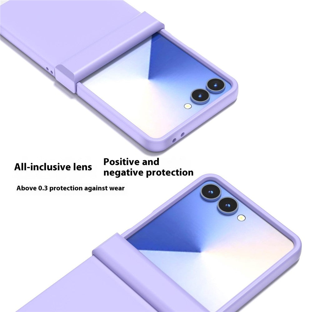ABEEL For Samsung Galaxy Z Flip7 5G Case Skin Feel PC Phone Cover with Hinge Protection - Purple