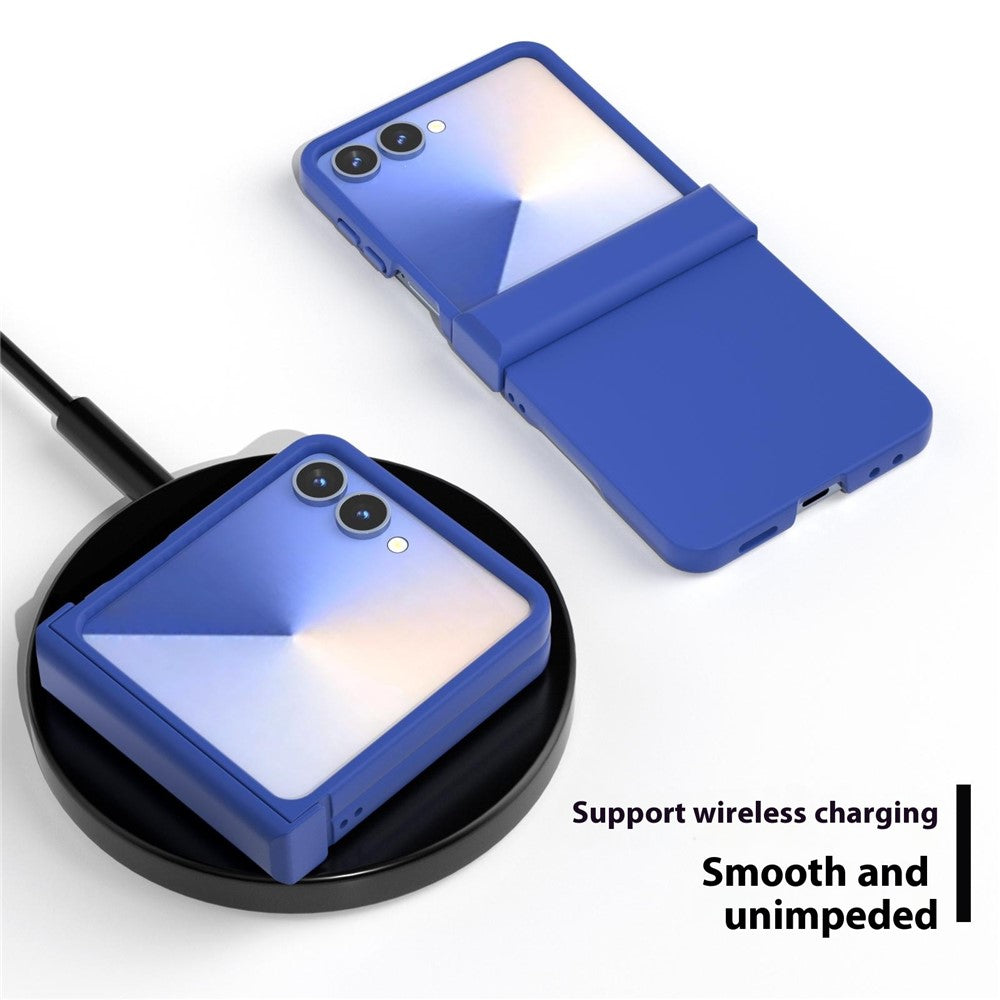 ABEEL For Samsung Galaxy Z Flip7 5G Case Skin Feel PC Phone Cover with Hinge Protection - Dark Blue