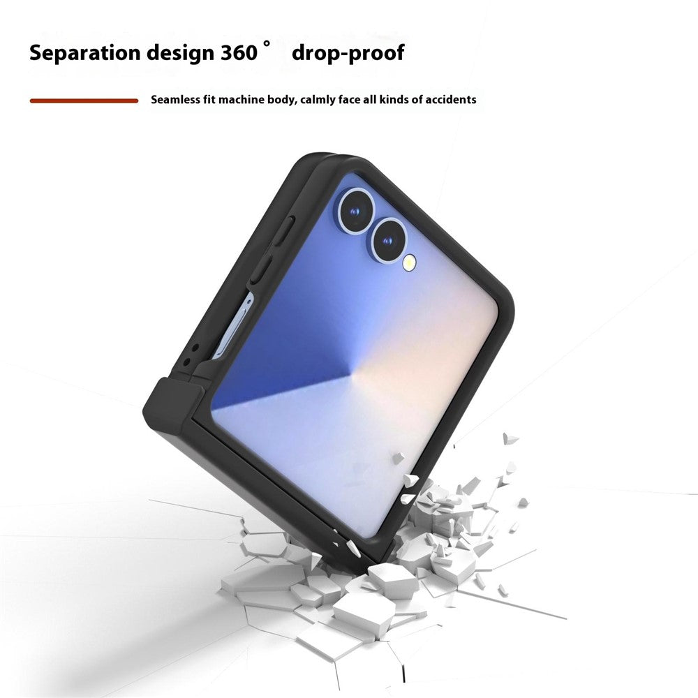 ABEEL For Samsung Galaxy Z Flip7 5G Case Skin Feel PC Phone Cover with Hinge Protection - Black