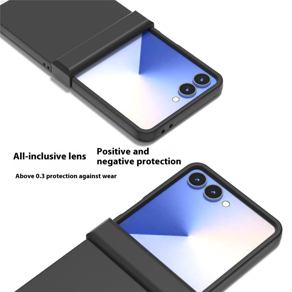 ABEEL For Samsung Galaxy Z Flip7 5G Case Skin Feel PC Phone Cover with Hinge Protection - Black