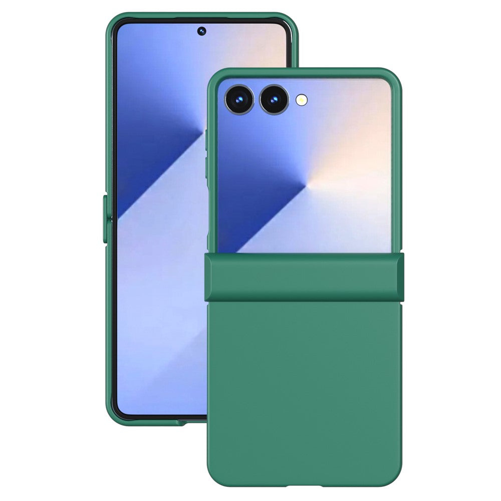 ABEEL For Samsung Galaxy Z Flip7 5G Case Skin Feel PC Phone Cover with Hinge Protection - Dark Green