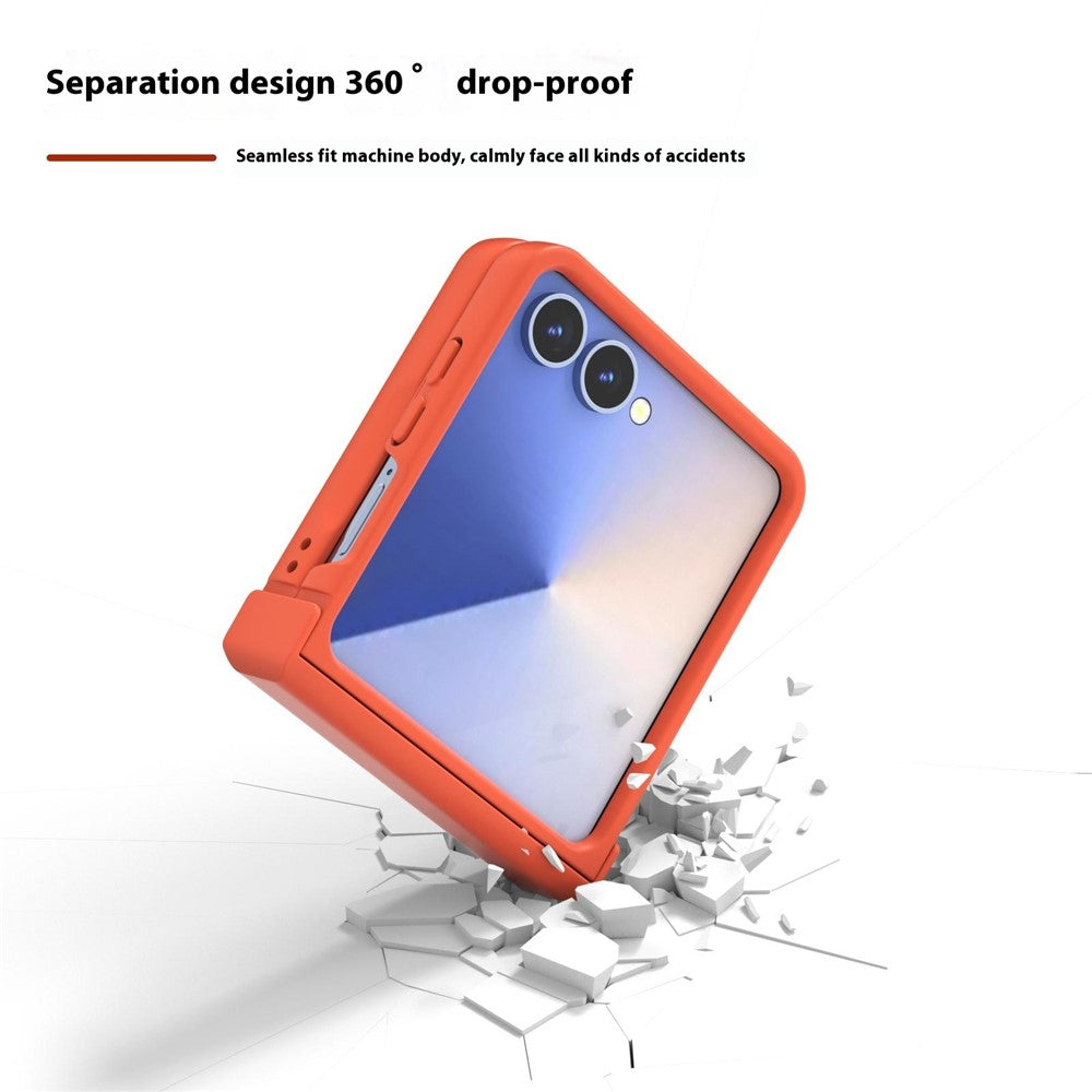 ABEEL For Samsung Galaxy Z Flip7 5G Case Skin Feel PC Phone Cover with Hinge Protection - Orange