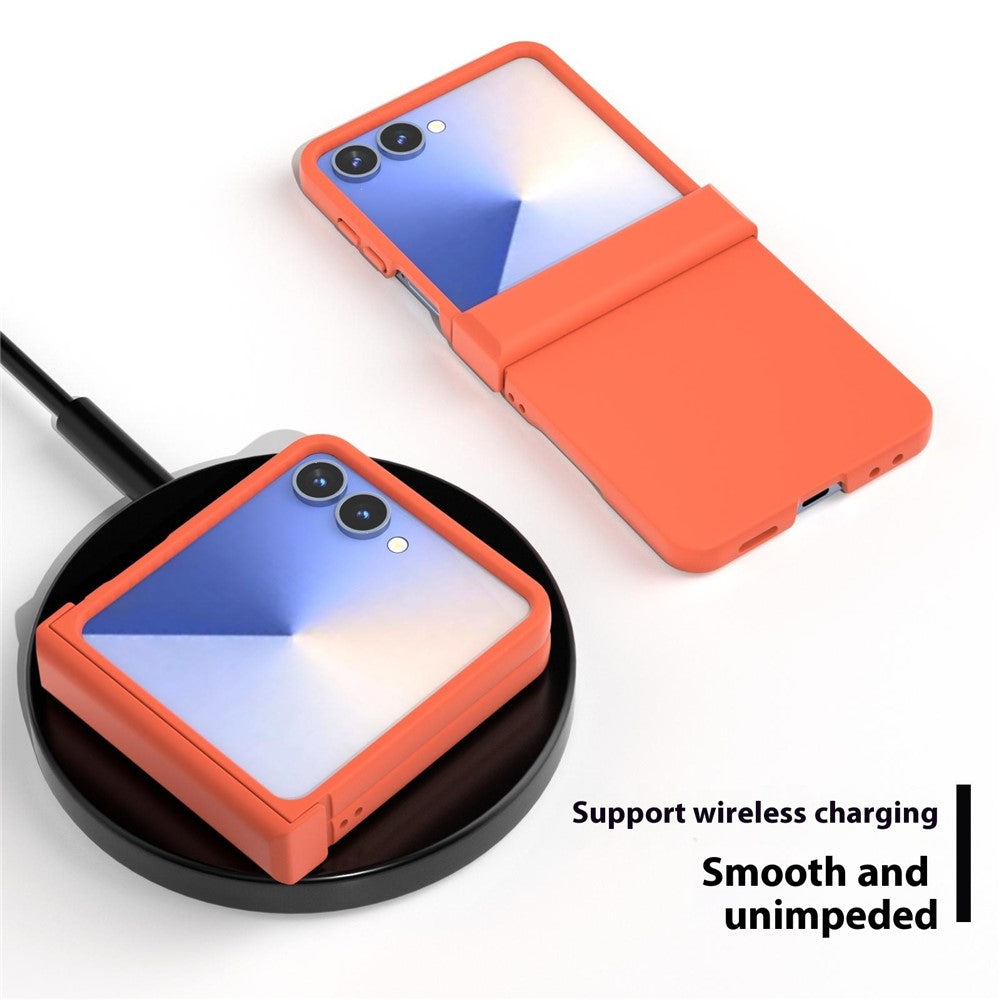 ABEEL For Samsung Galaxy Z Flip7 5G Case Skin Feel PC Phone Cover with Hinge Protection - Orange