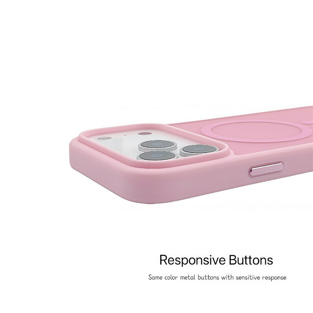 For iPhone 17 Pro Max Magnetic Case Skin Touch TPU Acrylic Phone Back Cover - Pink