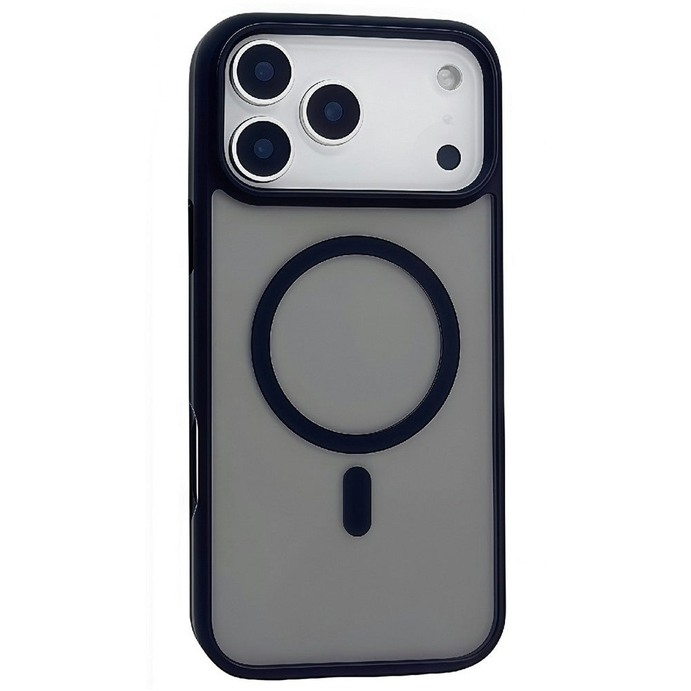 For iPhone 17 Pro Max Magnetic Case Skin Touch TPU Acrylic Phone Back Cover - Black