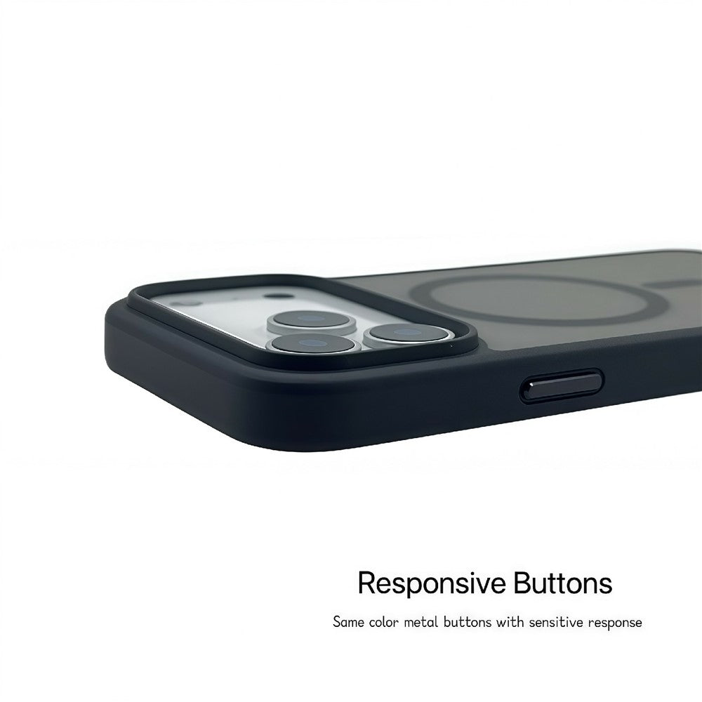 For iPhone 17 Pro Max Magnetic Case Skin Touch TPU Acrylic Phone Back Cover - Black