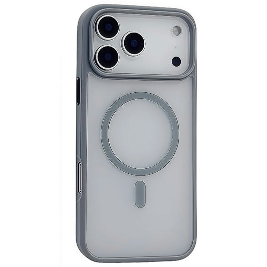 For iPhone 17 Pro Max Magnetic Case Skin Touch TPU Acrylic Phone Back Cover - Grey