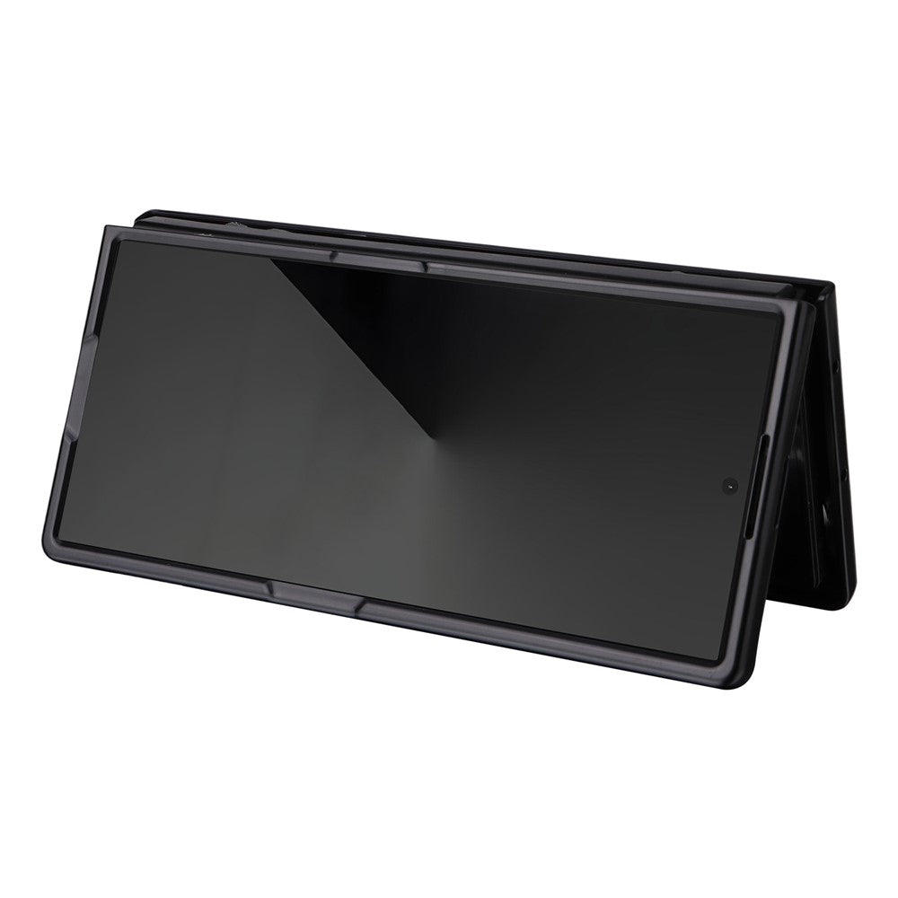 For Samsung Galaxy Z Fold7 5G Case PU Leather Hard PC Protective Phone Cover - Black