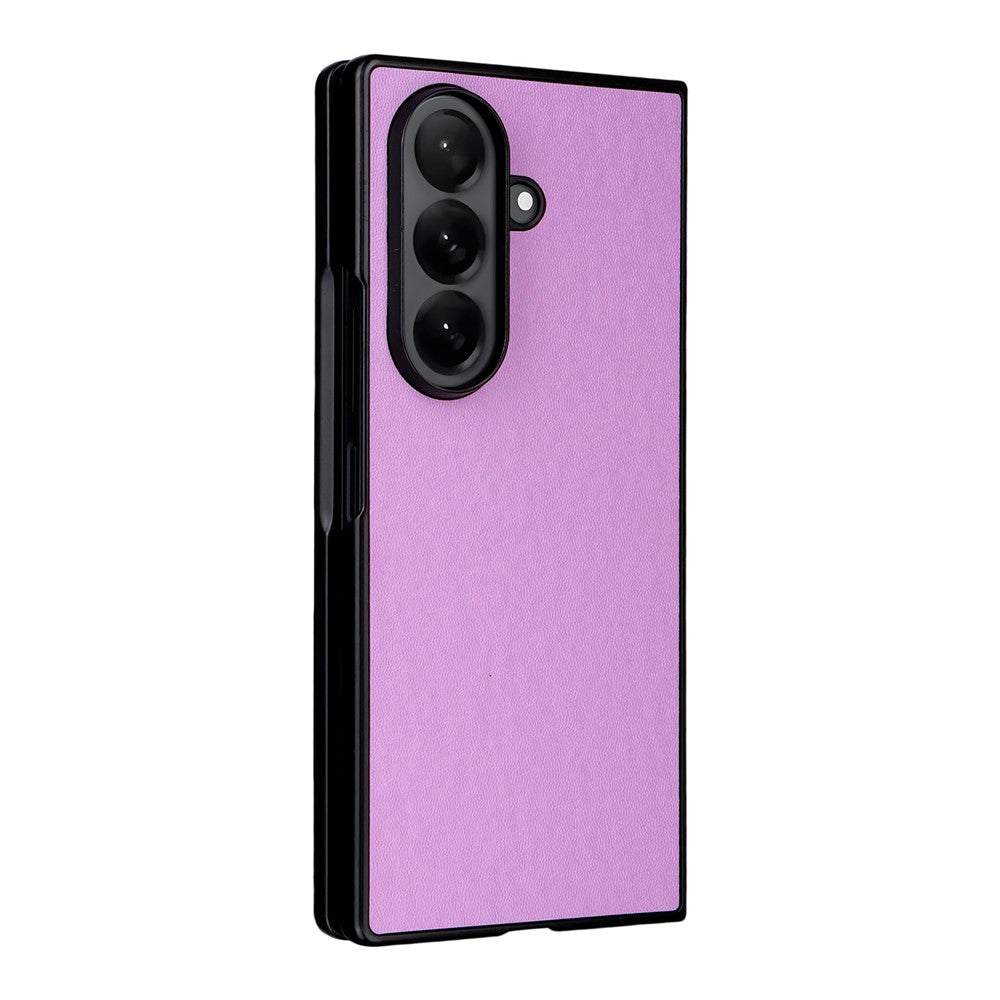 For Samsung Galaxy Z Fold7 5G Case PU Leather Hard PC Protective Phone Cover - Purple