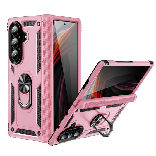 For Samsung Galaxy Z Fold7 5G Case PC + TPU Phone Cover with Kickstand - Pink