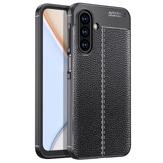 For Samsung Galaxy A17 5G Case Litchi Texture TPU Flexible Phone Cover, Black