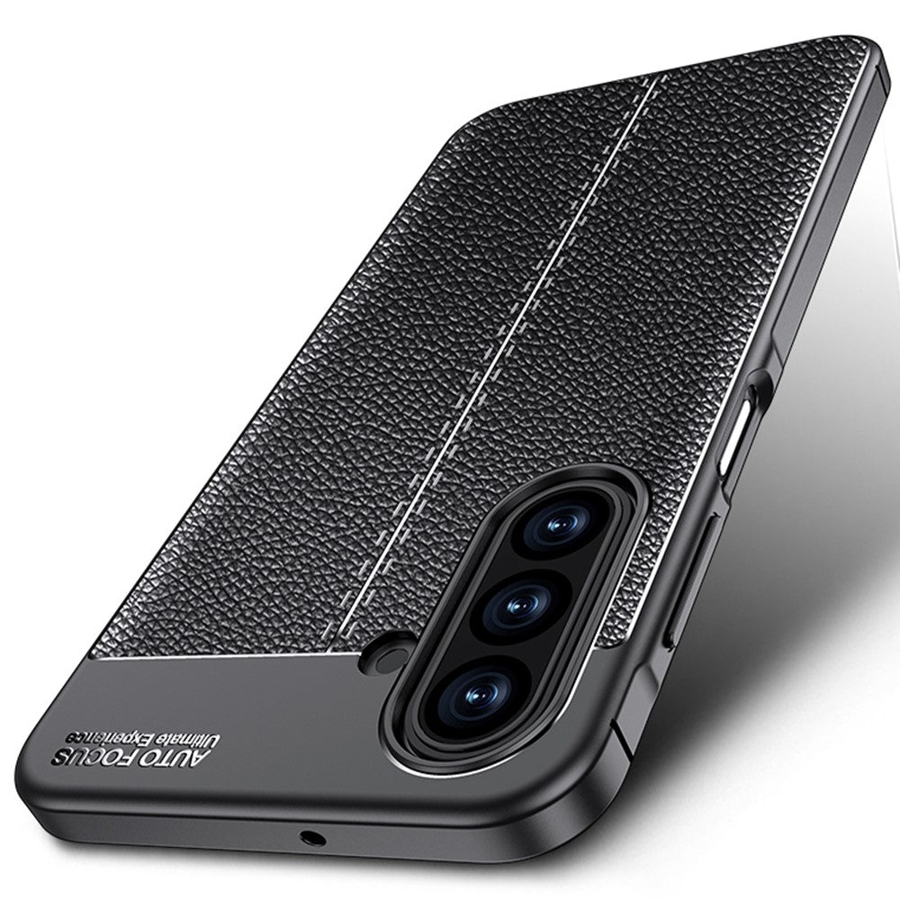 For Samsung Galaxy A17 5G Case Litchi Texture TPU Flexible Phone Cover, Black