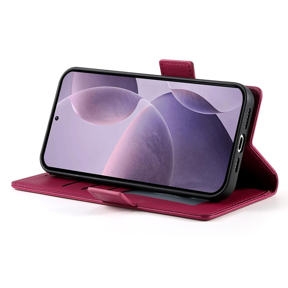 For Oppo Reno14 Pro 5G (Global) Stand Case PU Leather Wallet Phone Cover - Wine Red