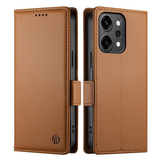 For Oppo Reno14 Pro 5G (Global) Stand Case PU Leather Wallet Phone Cover - Brown