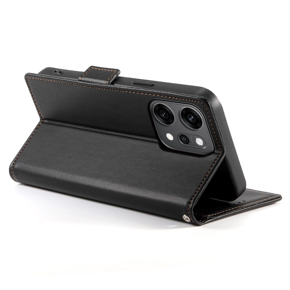 For Oppo Reno14 Pro 5G (Global) Stand Case PU Leather Wallet Phone Cover - Black