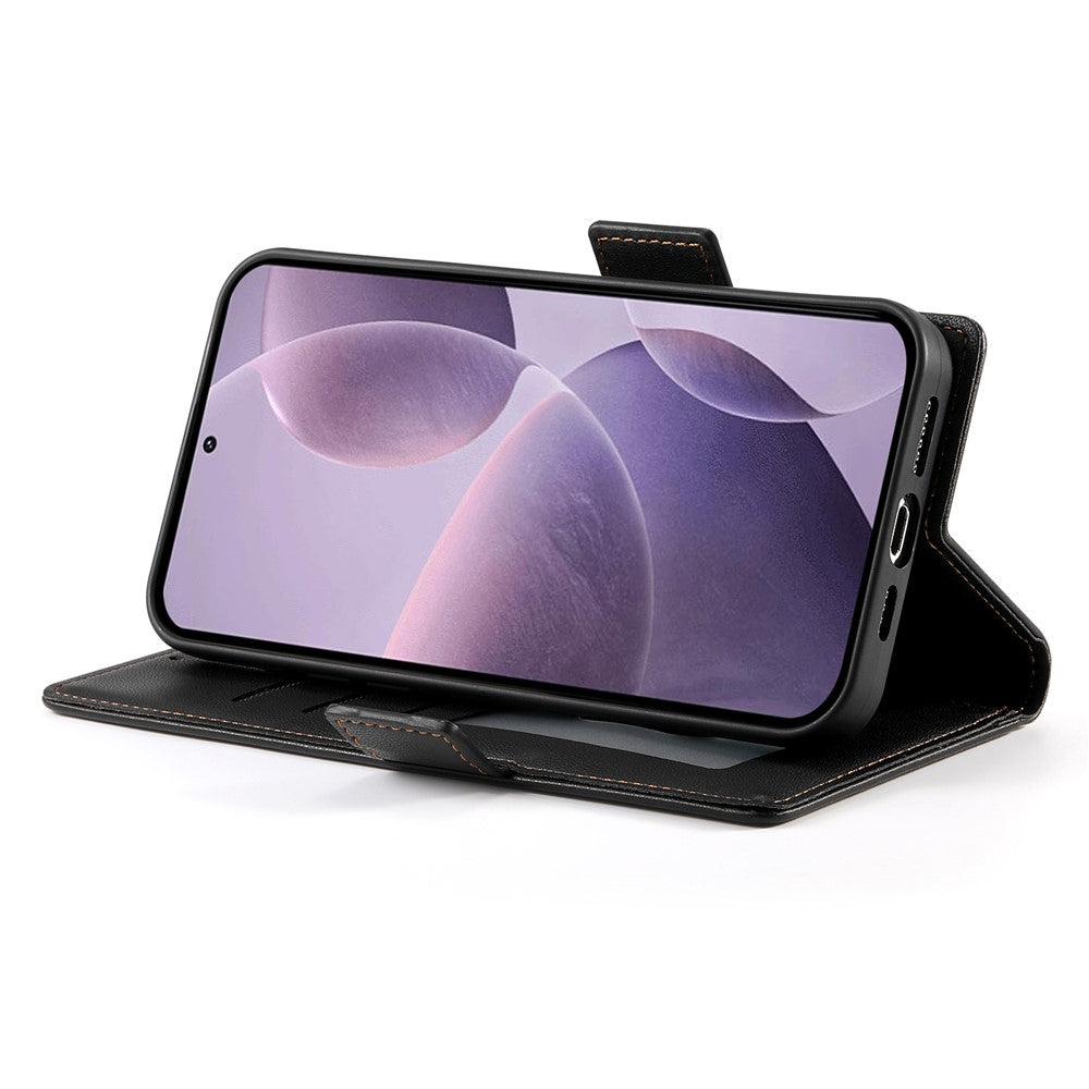 For Oppo Reno14 Pro 5G (Global) Stand Case PU Leather Wallet Phone Cover - Black