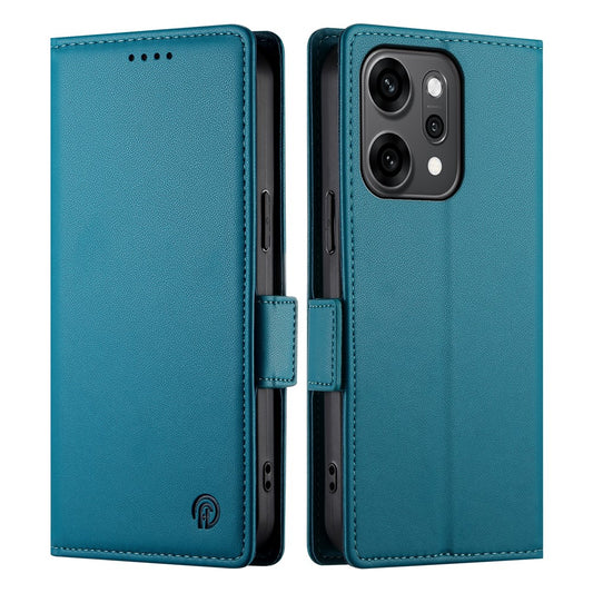 For Oppo Reno14 Pro 5G (Global) Stand Case PU Leather Wallet Phone Cover - Blue