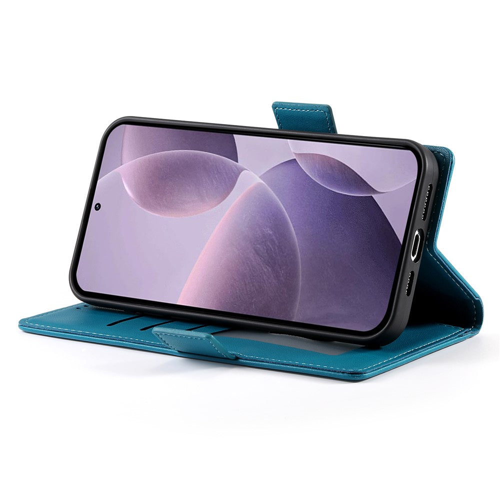 For Oppo Reno14 Pro 5G (Global) Stand Case PU Leather Wallet Phone Cover - Blue