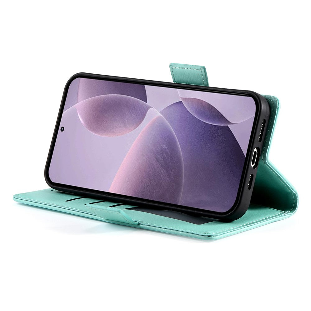 For Oppo Reno14 Pro 5G (Global) Stand Case PU Leather Wallet Phone Cover - Mint Green