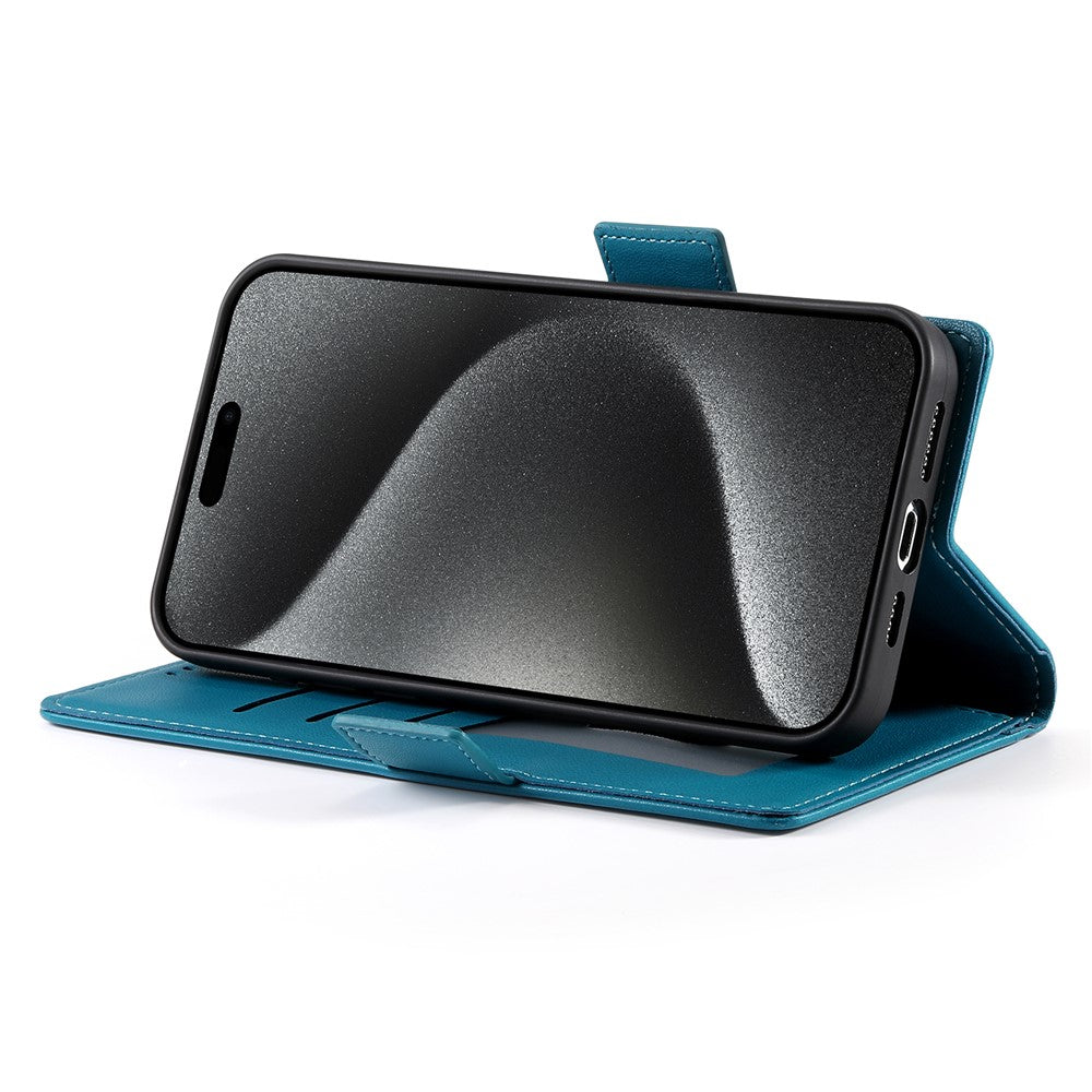 For iPhone 17 Pro Max Stand Case PU Leather Wallet Phone Cover - Blue