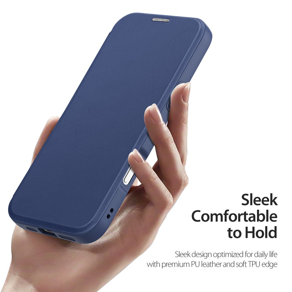 For iPhone 17 Pro Max Leather Case DUX DUCIS Skin X Pro Series Flip Cover Compatible with MagSafe - Blue