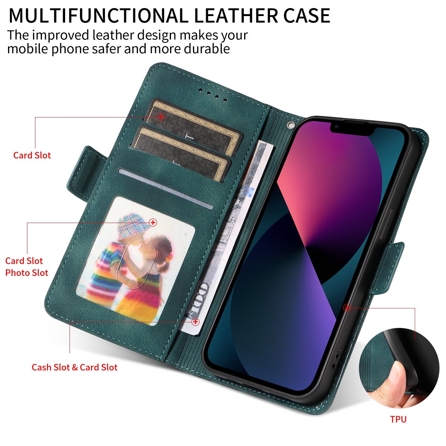 For Oppo Reno13 Pro 5G / Oppo Reno14 Pro 5G (China) / Oppo Reno14 Pro 5G (Global) Leather Cases Wallet Rhombus Imprinted Phone Cover Stand with Strap - Green