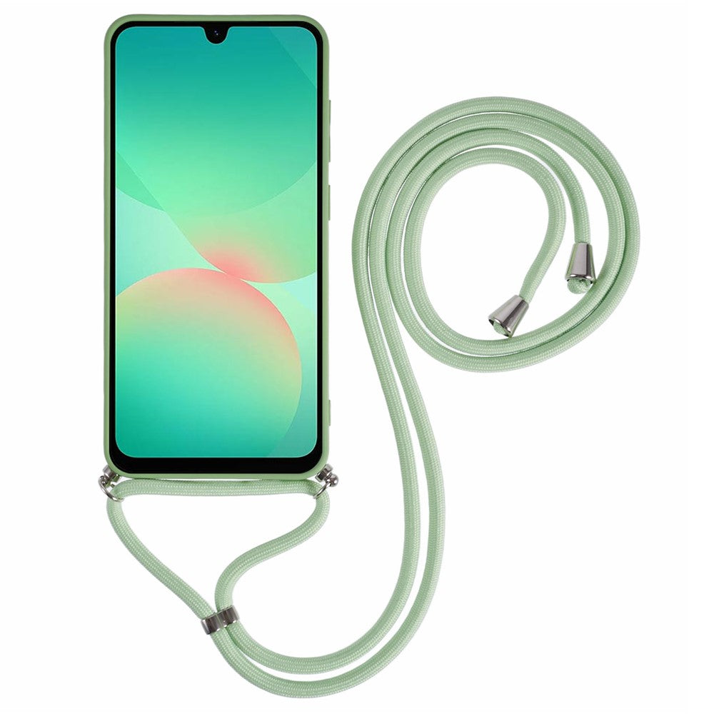 For Samsung Galaxy A17 5G Case Flexible TPU Fiber Lining Anti-Shock Crossbody Phone Cover - Matcha Green