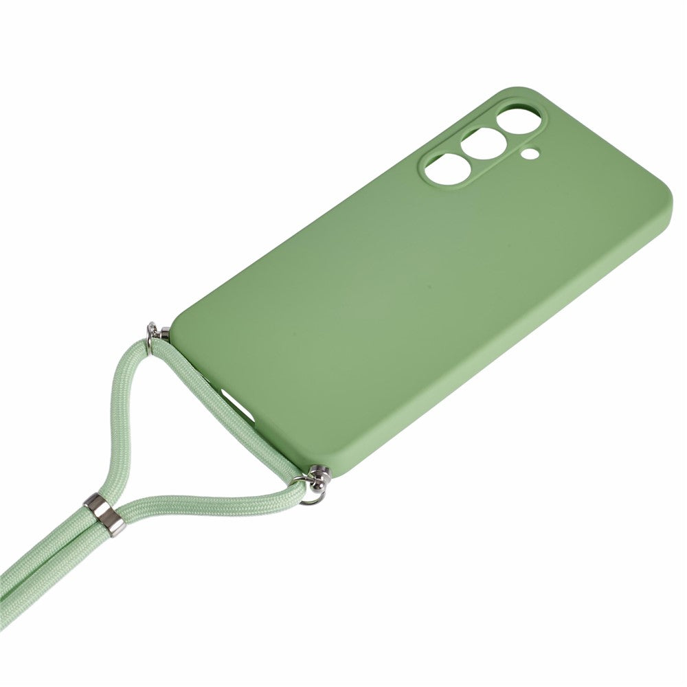 For Samsung Galaxy A17 5G Case Flexible TPU Fiber Lining Anti-Shock Crossbody Phone Cover - Matcha Green