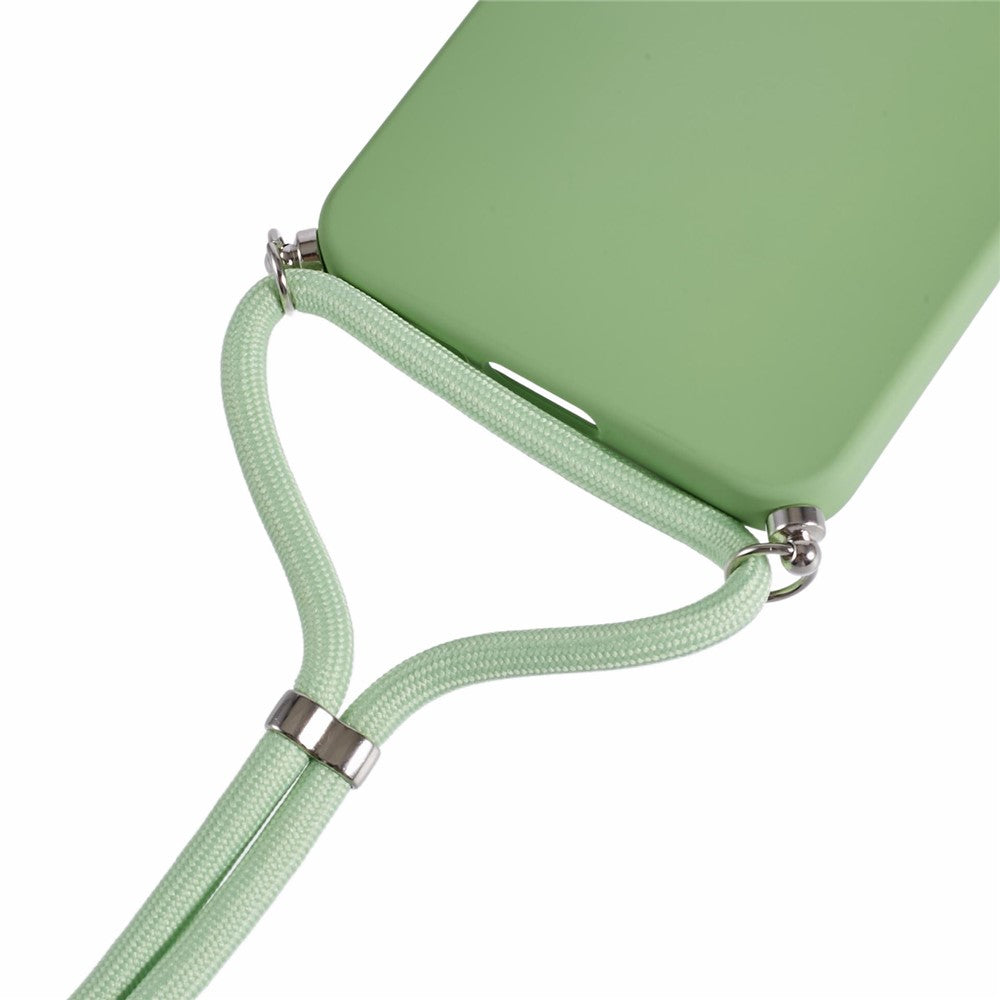 For Samsung Galaxy A17 5G Case Flexible TPU Fiber Lining Anti-Shock Crossbody Phone Cover - Matcha Green